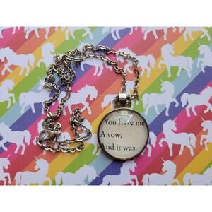 You Have Me pendant necklace made from The Kiss Curse book pages